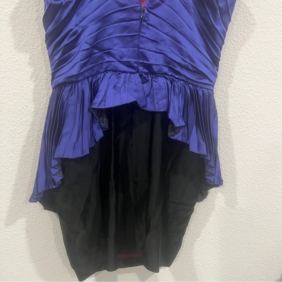 Vintage gem! Neiman Marcus purple/blue black pleated mini dress fits size small - Picture 4 of 15